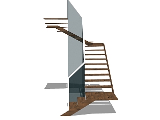 现代楼梯免费su模型，楼梯skb文件下载