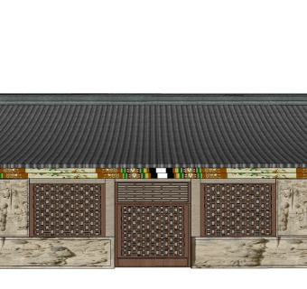 中式古建民房草图大师模型下载、古建民房su模型下载