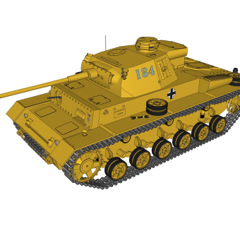 现代军用坦克草图大师模型，坦克sketchup模型下载