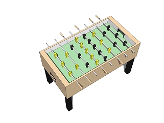 现代桌式足球草图大师模型，桌式足球sketchup模型下载