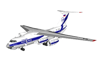 现代<em>苏联</em>伊尔76运输机草图大师模型，运输机su模型下载