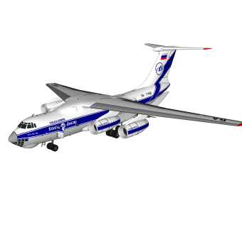 现代苏联伊尔76运输机草图大师模型，运输机su模型下载