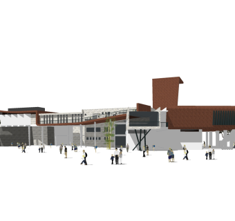 现代办公楼草图大师模型，办公楼sketchup模型免费下载