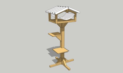  现代爬猫架草图大师模型，爬猫架sketchup模型下载