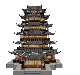 寺庙草图大师模型下载、寺庙su模型下载