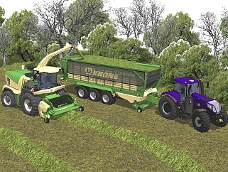 现代农业机械设备sketchup模型，农用机械skb文件下载