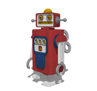 现代机器人草图大师模型，玩具su模型下载