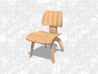 现代实木单人椅草图大师模型，<em>休闲椅</em>su模型下载