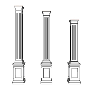 多力克罗马柱skp文件下载，罗马柱草图大师模型