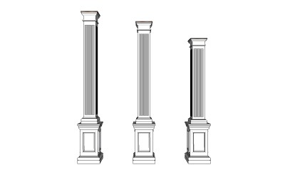 多力克罗马柱skp文件下载，罗马柱草图大师模型