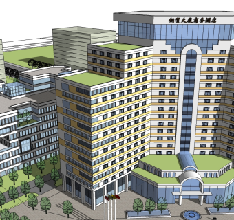 商务酒店草图大师模型下载、商务酒店su模型下载