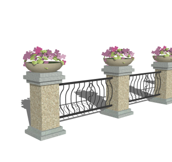 欧式栏杆SU模型，栏杆SKB文件下载