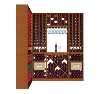 欧式酒柜酒架草图大师模型，酒柜su模型下载