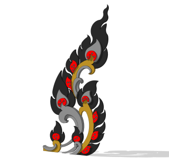 现代火焰雕塑su模型,摆件草图大师模型下载