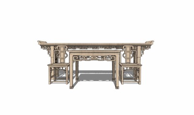  新中式案台sketchup模型下载，案台草图大师模型下载