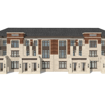 欧式别墅外观草图大师模型，别墅外观sketchup模型免费下载