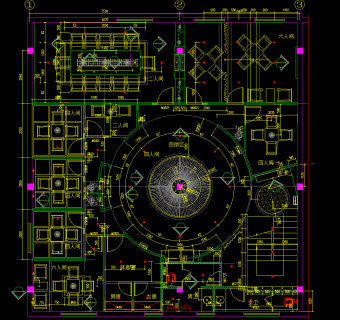 茶楼装修图,cad平面布置图