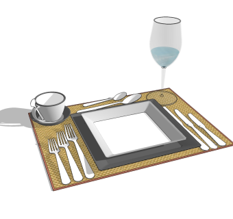  现代花瓶餐具草图大师模型，花瓶餐具sketchup模型下载