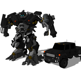 现代变形金刚草图大师模型，变形金刚SU模型下载。