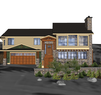 现代独栋别墅草图大师模型下载，独栋别墅sketchup模型