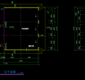 现代风格商业4S店建筑施工图，商业4S店建筑CAD施工图纸下载