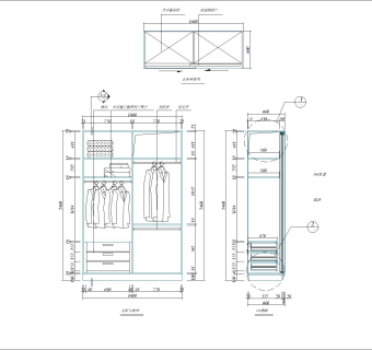 双开衣柜acd图纸详图下载