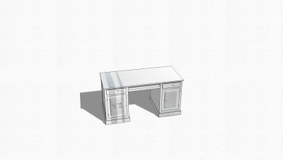 现代白色办公桌草图大师模型，办公桌sketchup模型下载