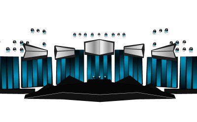 现代艺术舞台草图大师模型，舞台sketchup模型下载