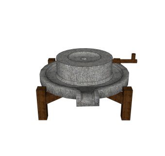 中式磨盘草图大师模型，SU模型免费下载
