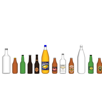 现代啤酒类饮品sketchup模型，酒水饮料草图大师模型下载