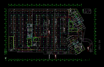 深圳某小区地下车库电气全套图纸，电气CAD施工图纸下载