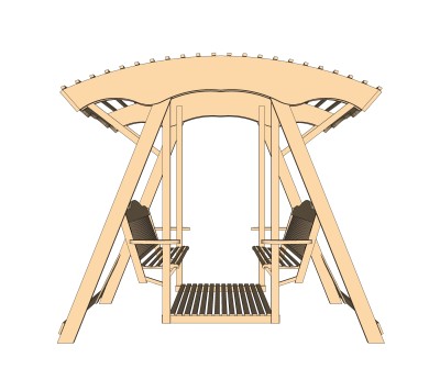 中式实木秋千吊椅su模型下载，吊椅草图大师模型