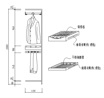 室内衣柜设计CAD图块