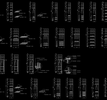 衣柜柜体格局，衣柜柜体格局CAD大样图下载