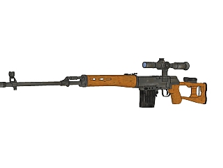 现代苏联SVD狙击步枪SU模型，狙击步枪sketchup模型...
