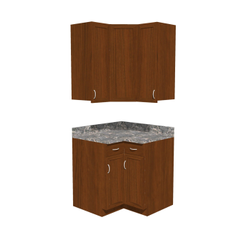 美式橱柜sketchup模型，橱柜草图大师模型下载