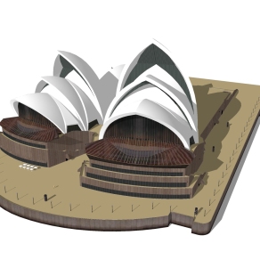 现代悉尼歌剧院外观草图大师模型，sketchup模型免费下载