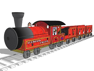 现代火车<em>玩具</em>草图大师模型，火车sketchup模型