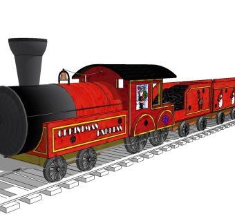现代火车玩具草图大师模型，火车sketchup模型