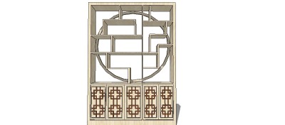 中式博古架家具模型草图大师模型，博古架sketchup模型下载