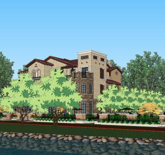 欧式别墅su模型下载、欧式别墅草图大师模型下载