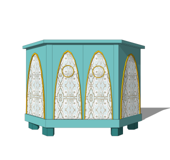 现代简约边柜草图大师模型，边柜SKP模型下载