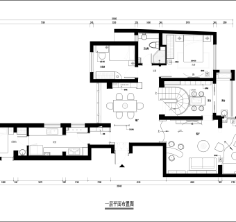 祥细客厅卧室家装户型图三居CAD，免费下载