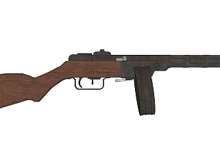 苏联PPSH-41式波波沙冲锋枪002su模型,苏联PPSH-41式波波沙冲锋枪002sketchup模型下载