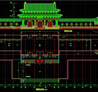 古寺庙CAD施工图，寺庙CAD建筑图纸下载