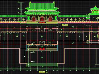 古寺庙CAD施工图，寺庙CAD建筑图纸下载