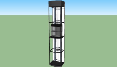 现代观光电梯su模型下载、观光电梯草图大师模型下载