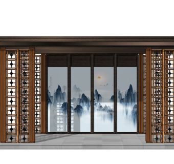 新中式凉亭 草图大师模型下载、新中式凉亭su模型下载