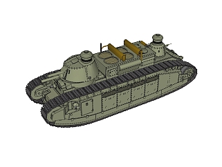 现代FCM-2c重型<em>坦克</em>草图大师模型，<em>坦克</em>su模型下载