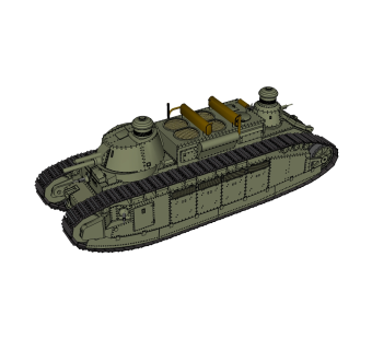 现代FCM-2c重型坦克草图大师模型，坦克su模型下载